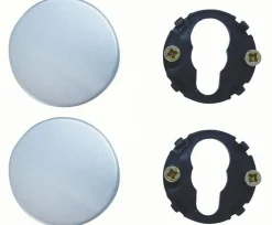 Vachette Rosace ronde argent - Borgne - Bercy, Golf, Orca, Actural et Virgule - La paire -* Rosace De Porte
