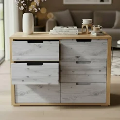Discount Ambiance Sticker Rouleau adhésif bois blanc-gris au mètre - Autocollants Revêtement Adhésif Cuisine Meubles Salle de bain - 60cmx1m