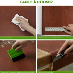 Sale Ambiance Sticker Rouleau adhésif bois noyer foncé au mètre - Autocollants Revêtement Adhésif Cuisine Meubles Salle de bain - 60cmx3m