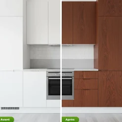 Sale Ambiance Sticker Rouleau adhésif bois noyer foncé au mètre - Autocollants Revêtement Adhésif Cuisine Meubles Salle de bain - 60cmx3m