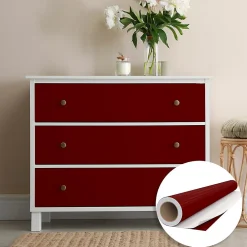 New Ambiance Sticker Rouleau adhésif Imperméable Vinyle au Mètre - Sticker Lavable Cuisine Meuble Armoire Porte - 60cmx2m - Bordeaux