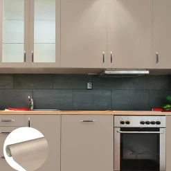 Clearance Ambiance Sticker Rouleau adhésif Imperméable Vinyle au Mètre - Sticker Lavable Cuisine Meuble Armoire Porte - 60cmx1m - Taupe