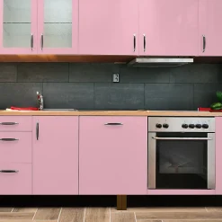 New Ambiance Sticker Rouleau adhésif Imperméable Vinyle au Mètre - Sticker Lavable Cuisine Meuble Armoire Porte - 60cmx1m - Rose poudre