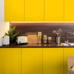 Sale Ambiance Sticker Rouleau adhésif Imperméable Vinyle au Mètre - Sticker Lavable Cuisine Meuble Armoire Porte - 60cmx1m - Jaune moutarde