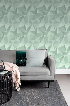 Online Sanders & Sanders papier peint graphique 3D vert menthe - 50 x 900 cm - 935274