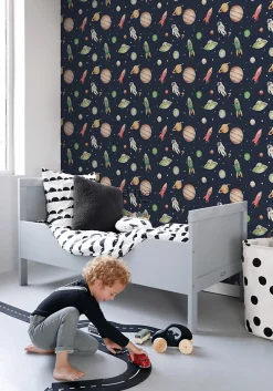 Sanders & Sanders papier peint Univers bleu foncé, vert et rouge - 53 cm x 10.05 m - 935347