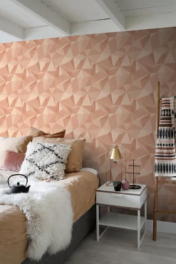New Sanders & Sanders papier peint graphique 3D rose terracotta - 50 x 900 cm - 935273