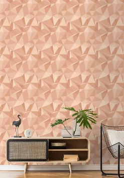 New Sanders & Sanders papier peint graphique 3D rose terracotta - 50 x 900 cm - 935273
