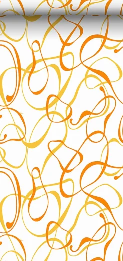 New Sanders & Sanders papier peint motif figurativ blanc, jaune et orange - 50 x 900 cm - 935275