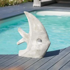 Wanda Collection Sculpture contemporaine poisson 78 cm gris