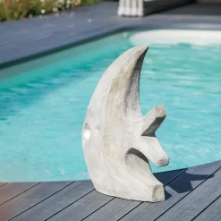 Wanda Collection Sculpture contemporaine poisson 78 cm gris