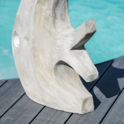 Wanda Collection Sculpture contemporaine poisson 78 cm gris