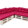 Setgarden Set 7 coussins palette assises 120x50 dossiers + 120x40 kit coussins canapé de jardin Rosa coussins pour mobilier de jardin* Coussin Palette