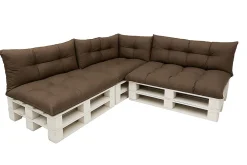 Setgarden Set 7 coussins palette assises 120x80 dossiers 120x40 kit coussins canapé de jardin Marron coussins pour mobilier de jardin* Coussin Palette