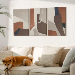 Wallfluent Set 3 Panneaux Toile Tendue 2cm Épaisseur 40x60 cm Structures Modernes Abstraites Art Mural Moderne* Tableau Déco