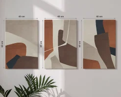 Wallfluent Set 3 Panneaux Toile Tendue 2cm Épaisseur 40x60 cm Structures Modernes Abstraites Art Mural Moderne* Tableau Déco