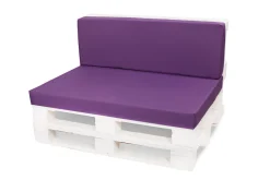 Setgarden Set coussins palette 120x80 / 120x50cm Violet Coussins de jardin avec housses amovibles pour une utilisation int/ext.