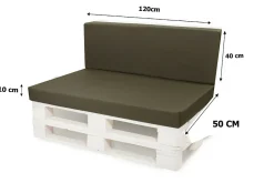 Setgarden Set coussins palette 120x50 / 120x40cm Vert Coussins de jardin avec housses amovibles pour une utilisation int/ext.* Coussin Palette
