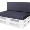 Setgarden Set coussins palette 120x60 / 120x50cm Bleu foncé Coussins de jardin avec housses amovibles pour une utilisation int/ext.* Coussin Palette
