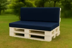 Setgarden Set coussins palette 120x60 / 120x50cm Bleu foncé Coussins de jardin avec housses amovibles pour une utilisation int/ext.* Coussin Palette