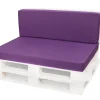 Setgarden Set coussins palette 120x60 / 120x40cm Violet Coussins de jardin avec housses amovibles pour une utilisation int/ext.