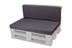 Setgarden Set coussins palette 120x50 / 120x50cm Anthracite Coussins de jardin avec housses amovibles pour une utilisation int/ext.* Coussin Palette