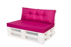 Setgarden Set coussins pour palettes 120x50 cm, housse d'assise amovible, coussins de dossier matelassés 120x40 cm Rose coussins palettes* Coussin Palette