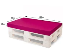 Setgarden Set coussins pour palettes 120x50 cm, housse d'assise amovible, coussins de dossier matelassés 120x40 cm Rose coussins palettes* Coussin Palette