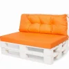 Setgarden Set coussins pour palettes 120x60 cm, housse d'assise amovible, coussins de dossier matelassés 120x50 cm Orange coussins palettes* Coussin Palette