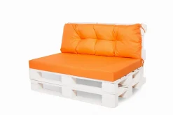 Setgarden Set coussins pour palettes 120x60 cm, housse d'assise amovible, coussins de dossier matelassés 120x50 cm Orange coussins palettes* Coussin Palette