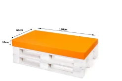 Setgarden Set coussins pour palettes 120x60 cm, housse d'assise amovible, coussins de dossier matelassés 120x50 cm Orange coussins palettes* Coussin Palette