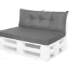 Setgarden Set coussins pour palettes 120x50 cm, housse d'assise amovible, coussins de dossier matelassés 120x40 cm Anthracite coussins* Coussin Palette
