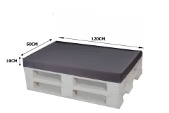Setgarden Set coussins pour palettes 120x50 cm, housse d'assise amovible, coussins de dossier matelassés 120x40 cm Anthracite coussins* Coussin Palette