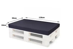 Setgarden Set coussins pour palettes 120x50 cm, housse d'assise amovible, coussins de dossier matelassés 120x50 cm Bleu coussins palettes* Coussin Palette