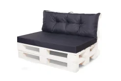 Best Setgarden Set coussins pour palettes 120x50 cm, housse d'assise amovible, coussins de dossier matelassés 120x40 cm Noir coussins palettes