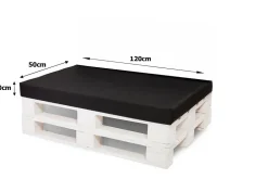 Best Setgarden Set coussins pour palettes 120x50 cm, housse d'assise amovible, coussins de dossier matelassés 120x40 cm Noir coussins palettes
