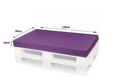 Best Setgarden Set coussins pour palettes 120x50 cm, housse d'assise amovible, coussins de dossier matelassés 120x50 cm Violet coussins palettes