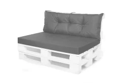 Setgarden Set coussins pour palettes 120x60 cm, housse d'assise amovible, coussins de dossier matelassés 120x50 cm Anthracite coussins