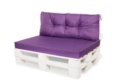 Setgarden Set coussins pour palettes 120x60 cm, housse d'assise amovible, coussins de dossier matelassés 120x50 cm Violet coussins palettes* Coussin Palette