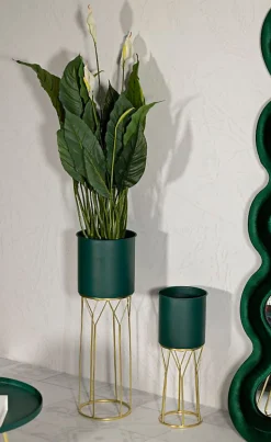 Best Mauro Ferretti Set de 2 cachepots en métal coloré Grent