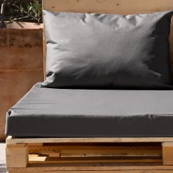 Best Home Maison Set de 3 coussins palette extérieur imperméable et déhoussable MINORQUE (120x80 cm - Gris anthracite)