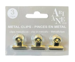 Discount Ariane Set de 3 pinces pour décoration murale en métal doré