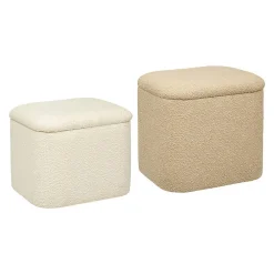 Atmosphera Créateur D'Intérieur Set de 2 poufs "Dani" en bouclette L37,5/41,5cm - Atmosphera* Pouf Et Poire