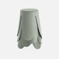 Sweeek Set de 4 tabourets empilables verts céladon. bouclette texturée. NIKI. D.30 / 44 x H46cm* Pouf Et Poire