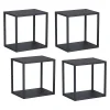 [En.Casa] Set de 4 étagères murales Nostened acier 28 x 28 x 20 cm noir en.casa* Etagère Murale
