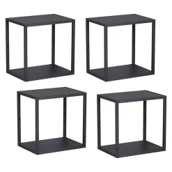 [En.Casa] Set de 4 étagères murales Nostened acier 28 x 28 x 20 cm noir en.casa* Etagère Murale
