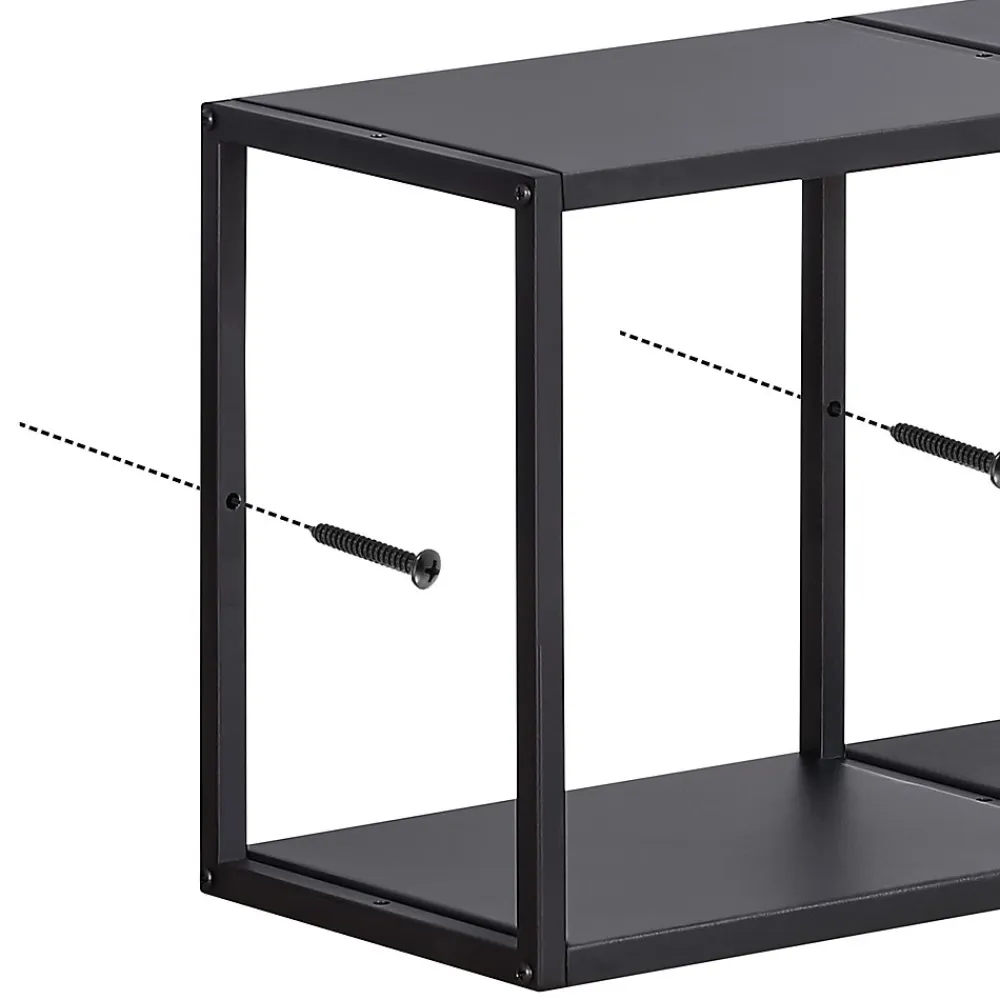 [En.Casa] Set de 4 étagères murales Nostened acier 28 x 28 x 20 cm noir en.casa* Etagère Murale