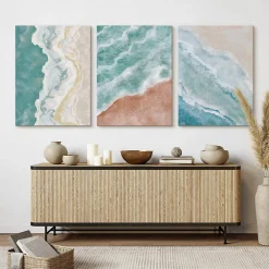Online Muralo Set De Tableaux Déco Mer Plage Peinture 90cm x 40cm - Parfait pour décorer votre salon, chambre ou bureau avec un design unique e