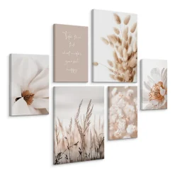 Best Muralo Set De Tableaux Plantes Citation Nature 90cm x 80cm - Parfait pour décorer votre salon, chambre ou bureau avec un design unique e