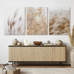 Clearance Muralo Set De Tableaux Plantes Fleurs Nature 3D 90cm x 40cm - Parfait pour décorer votre salon, chambre ou bureau avec un design unique